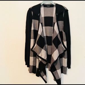 TORRID Plaid Drape Front Cardigan Sweater Hoodie